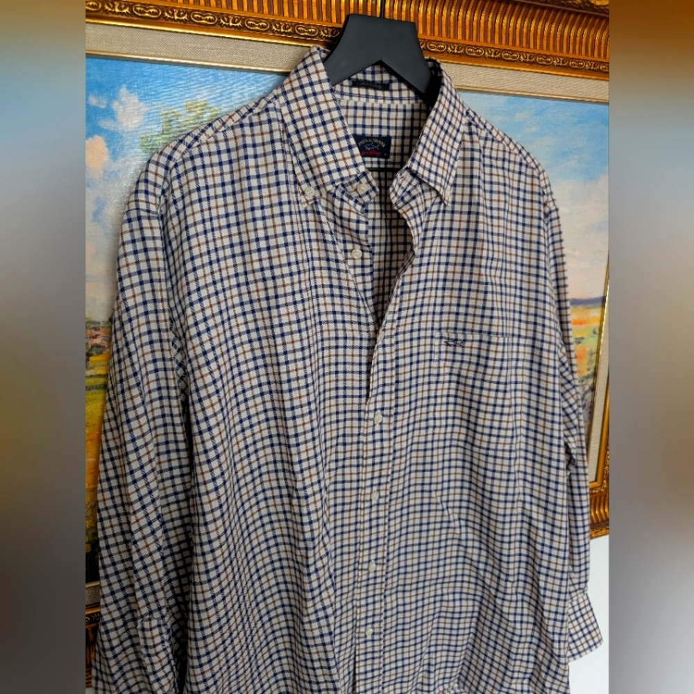Paul & Shark Cream Tattersall Sports Shirt